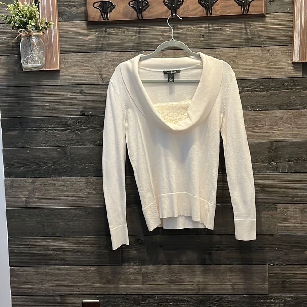 White House Black Market White Sweater